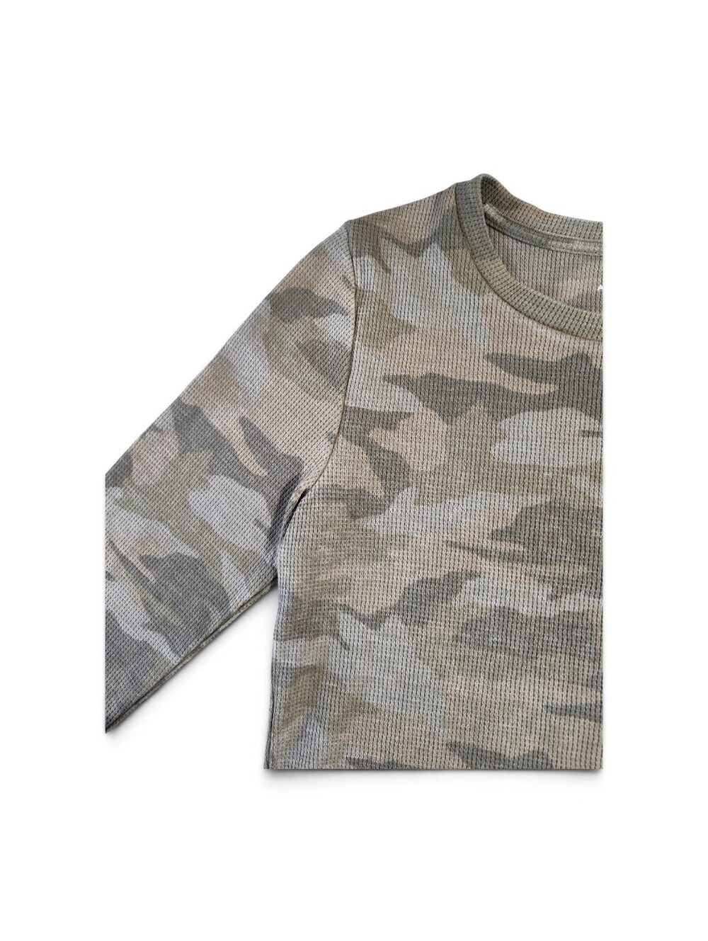 American Eagle Outfitters Ribbed Camouflage Long Sleeve Top Womens Small - Green - Picture 4 of 10